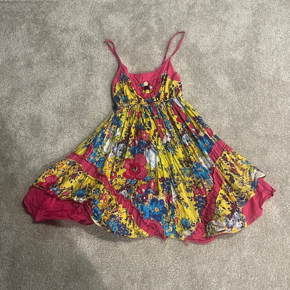 Floral Kids Costume Dress - Pink and Yellow